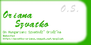 oriana szvatko business card